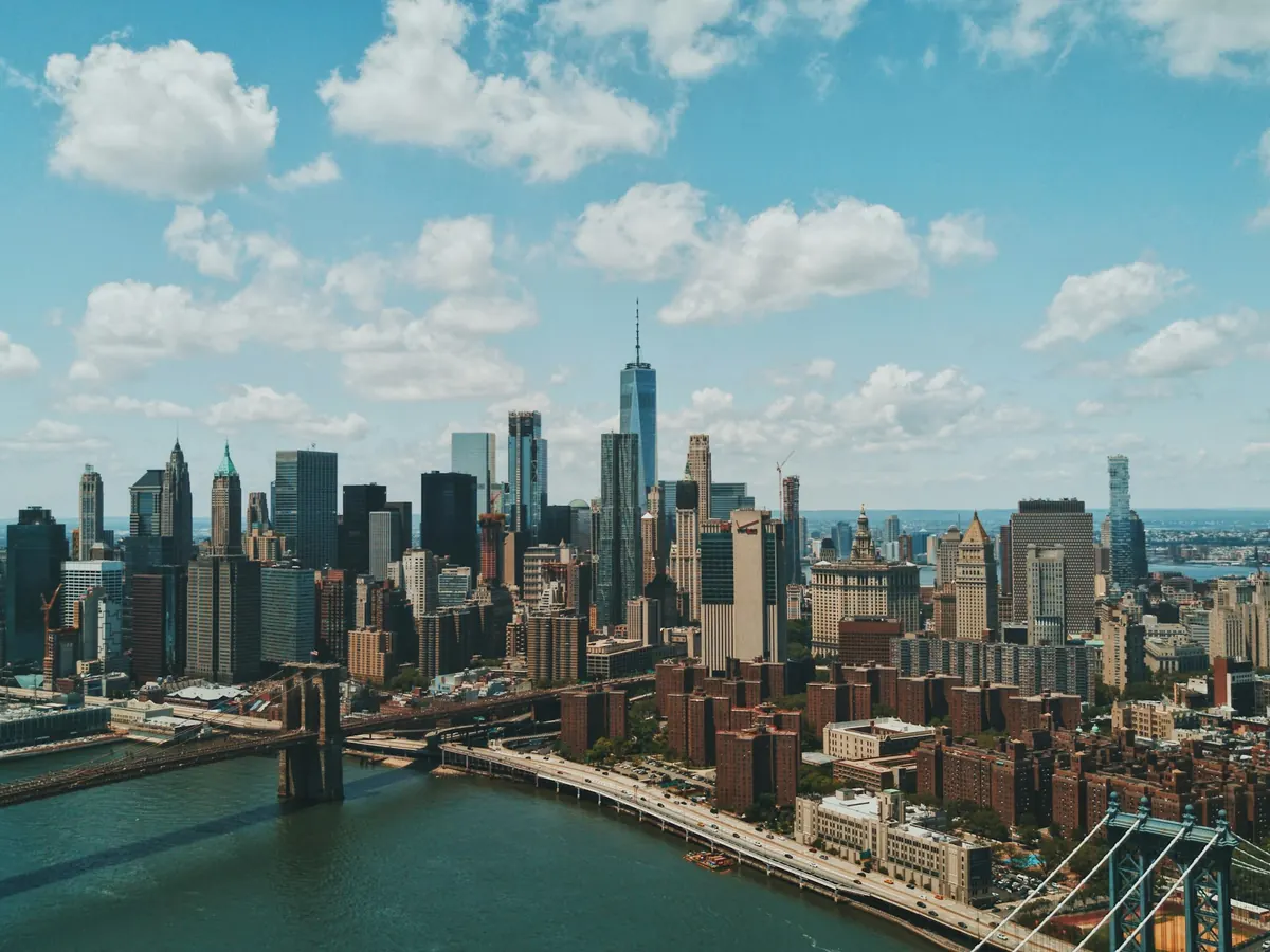 Lower Manhattan and the East River from the air